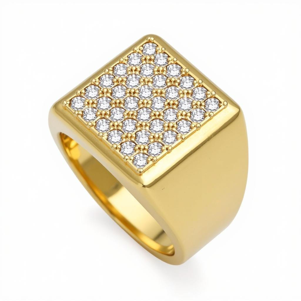 Nhẫn vàng tây nam đính đá CZ lấp lánh, sang trọng và thu hút ánh nhìn